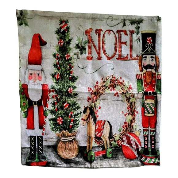 Christmas Pillow Covers 2 Pcs Country Church/Noel  18” X 18” Zip Decor Gift Sofa - Picture 3 of 6